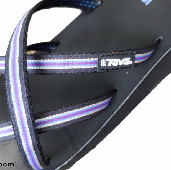 Teva Wedge Sandal Thin Strap Black & Purple - Picture 7 of 7